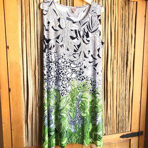 Chico's Easywear Sleeveless Safari Print Dress Size 2